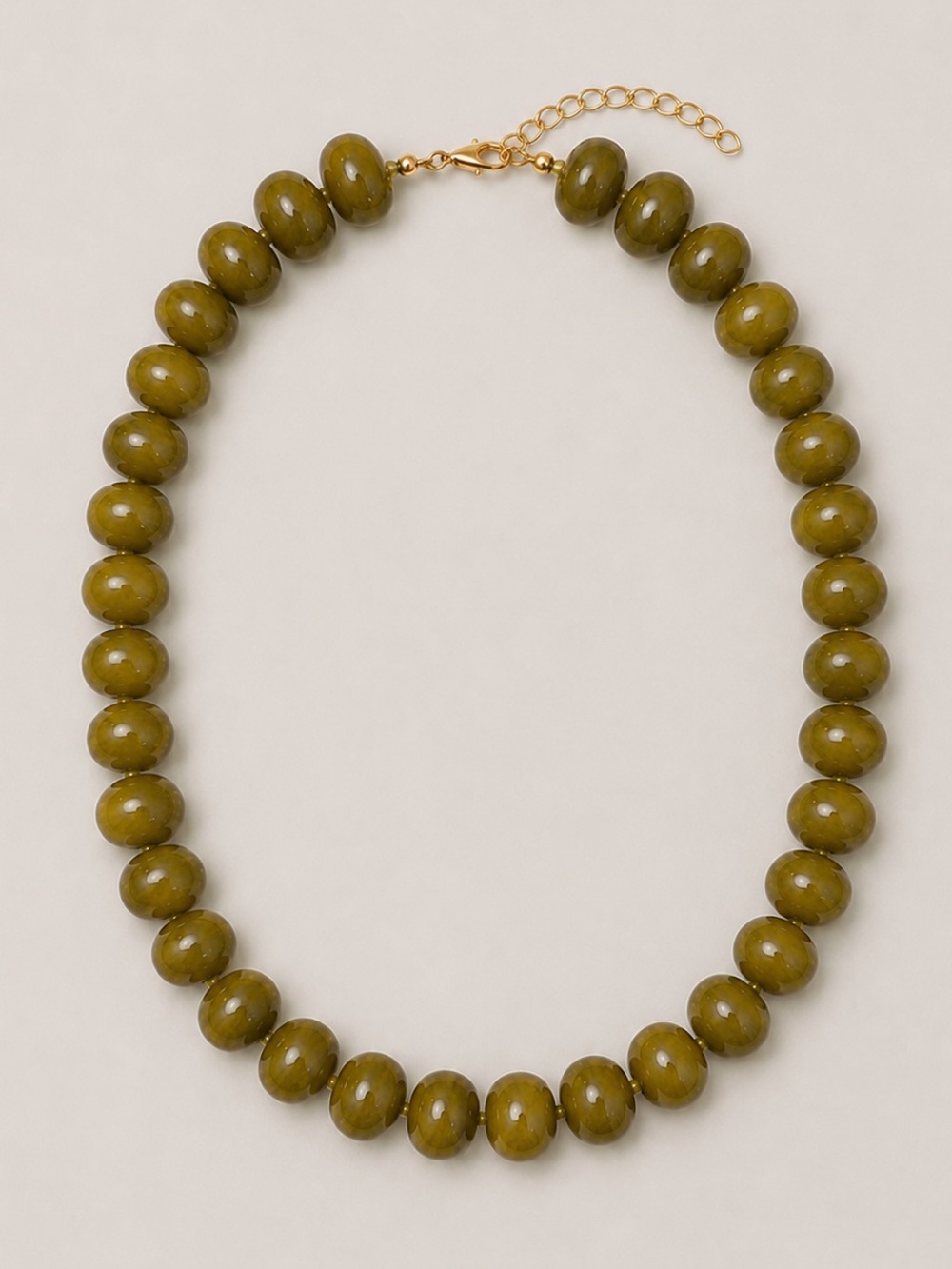 New! Dark Olive Green Beaded Dopamine Necklace NWOT 1076